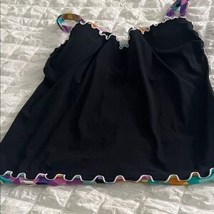 Profile By Gottex Black Swim Top with Multicolor Accents. Just the top